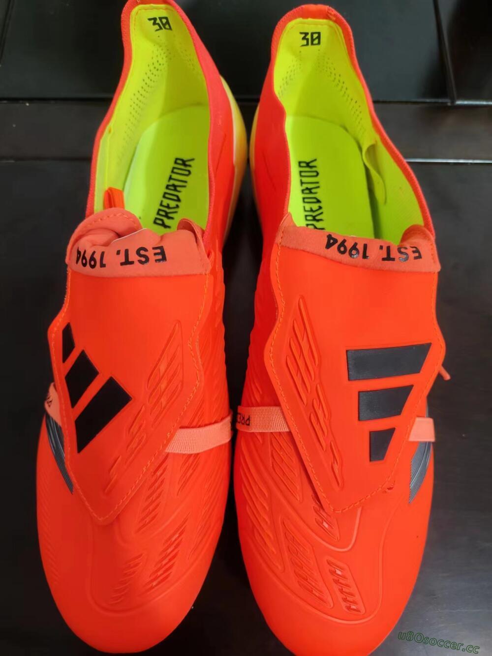 Men's Adidas Predator Elite Foldover Tongue FG Firm Ground Low-Tops Football Boots - Red/Black/Yellow