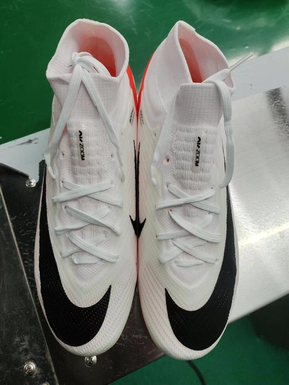 Men's Nike Air Zoom Mercurial Superfly 9 Elite FG Firm Ground High-Tops Football Boots - White/Black/Red
