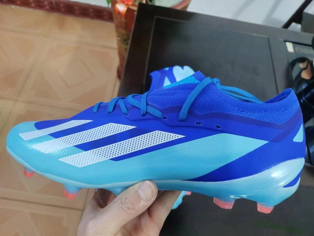 Men's Adidas X Speedportal.1 FG Firm Ground Low-Tops Football Boots - Blue/Silver/Jade