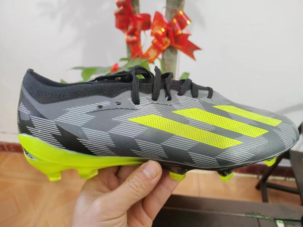Men's Adidas X Crazyfast.1 FG Firm Ground Low-Tops Football Boots - Black/White/Yellow