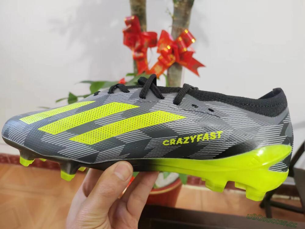 Men's Adidas X Crazyfast.1 FG Firm Ground Low-Tops Football Boots - Black/White/Yellow