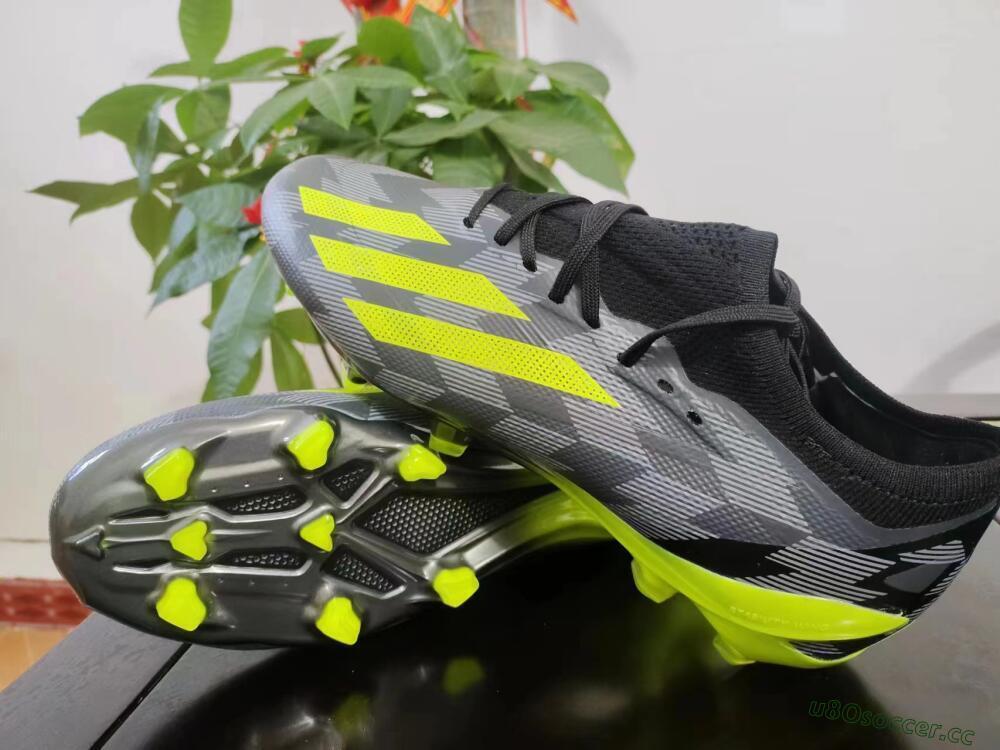 Men's Adidas X Crazyfast.1 FG Firm Ground Low-Tops Football Boots - Black/White/Yellow