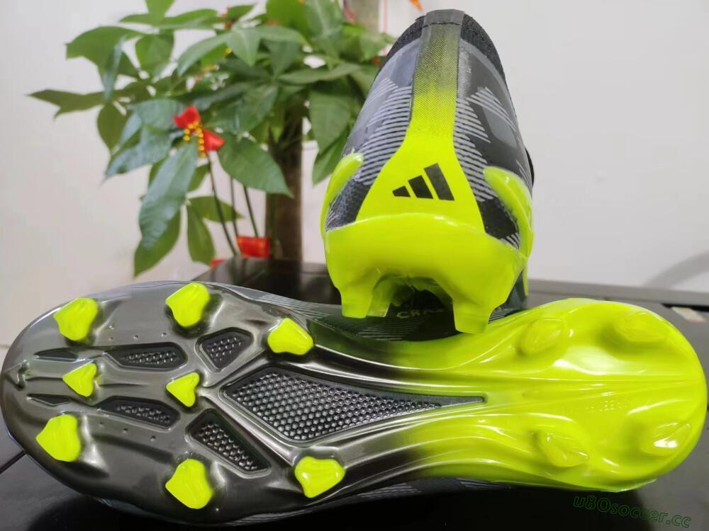 Men's Adidas X Crazyfast.1 FG Firm Ground Low-Tops Football Boots - Black/White/Yellow