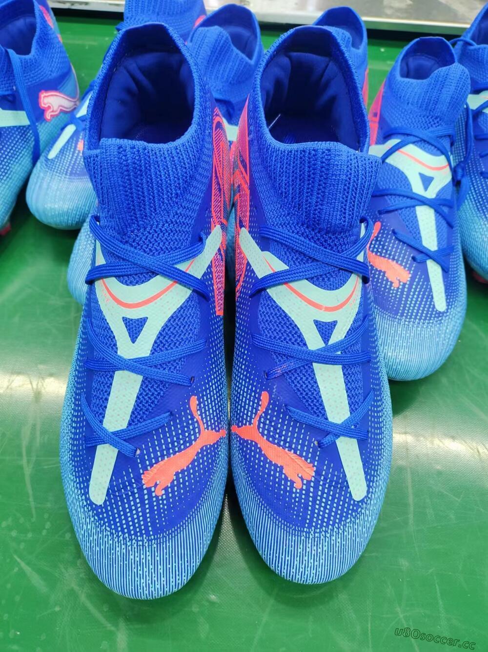 Men's Puma Future Ultimate FG Firm Ground Low-Tops Football Boots - Jade/Blue/Red