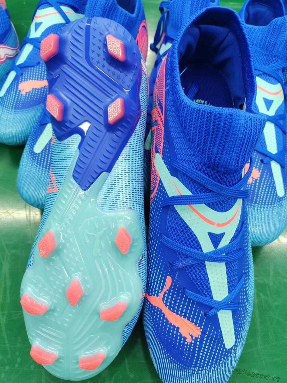 Men's Puma Future Ultimate FG Firm Ground Low-Tops Football Boots - Jade/Blue/Red
