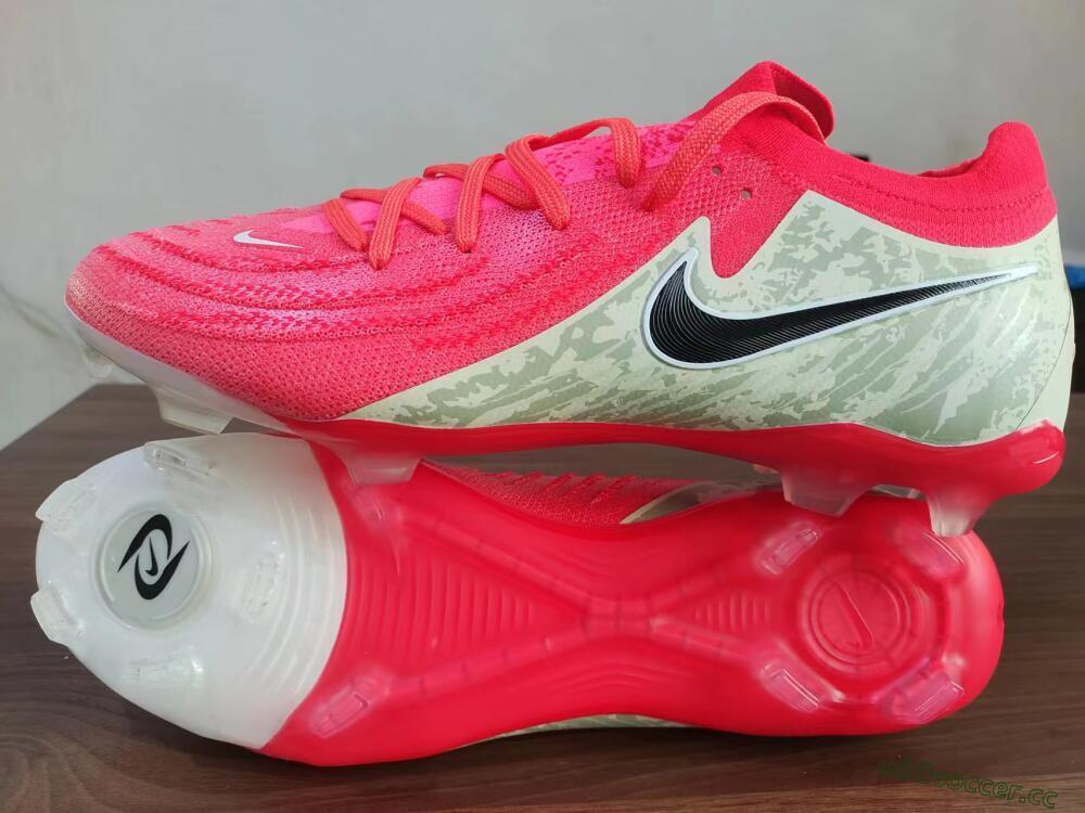 Unisex Nike Phantom Luna Elite FG Firm Ground Low-Tops Football Boots - Red/Black/Green