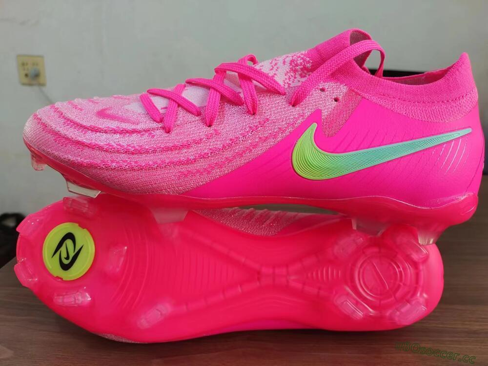 Unisex Nike Phantom Luna Elite FG Firm Ground Low-Tops Football Boots - Pink/Yellow/Jade