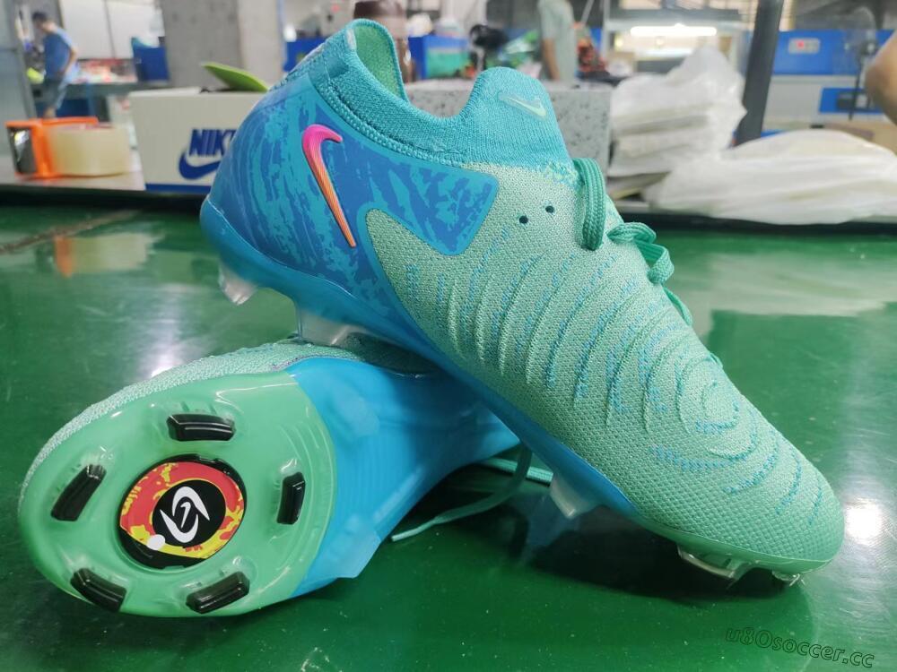 Unisex Nike Phantom Luna 2 Elite Vortex LV8 FG Firm Ground Low-Tops Football Boots - Green/Orange/Black