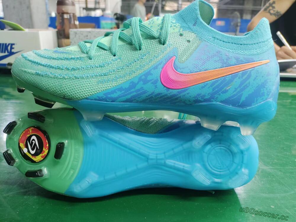 Unisex Nike Phantom Luna 2 Elite Vortex LV8 FG Firm Ground Low-Tops Football Boots - Green/Orange/Black