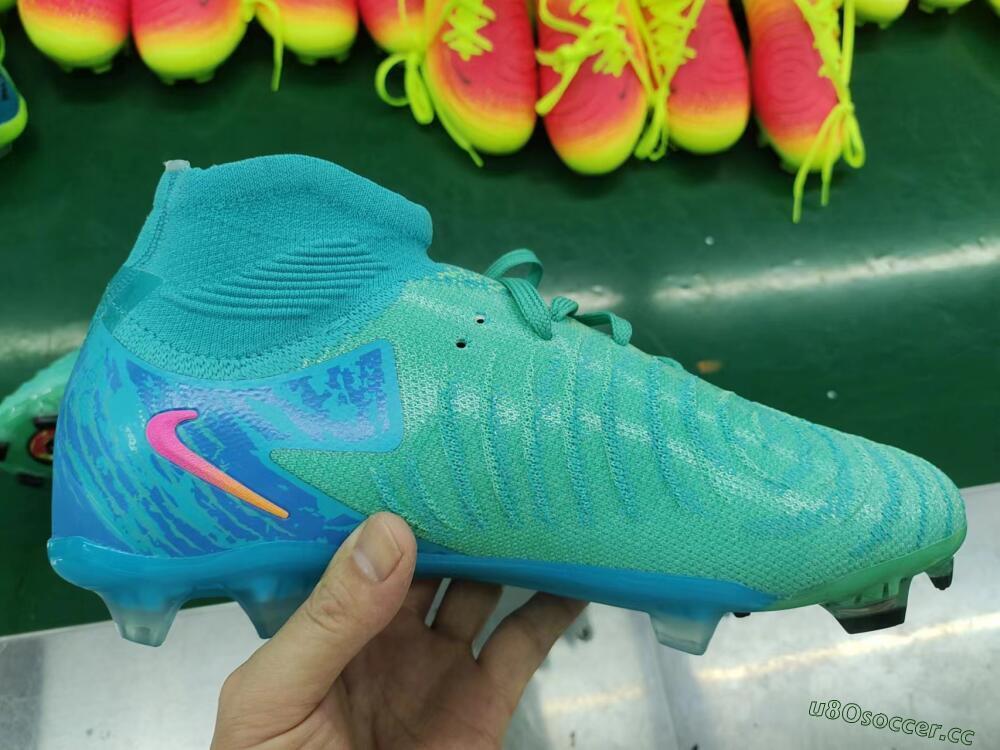 Unisex Nike Phantom Luna 2 Elite Vortex LV8 FG Firm Ground High-Tops Football Boots - Green/Orange/Black