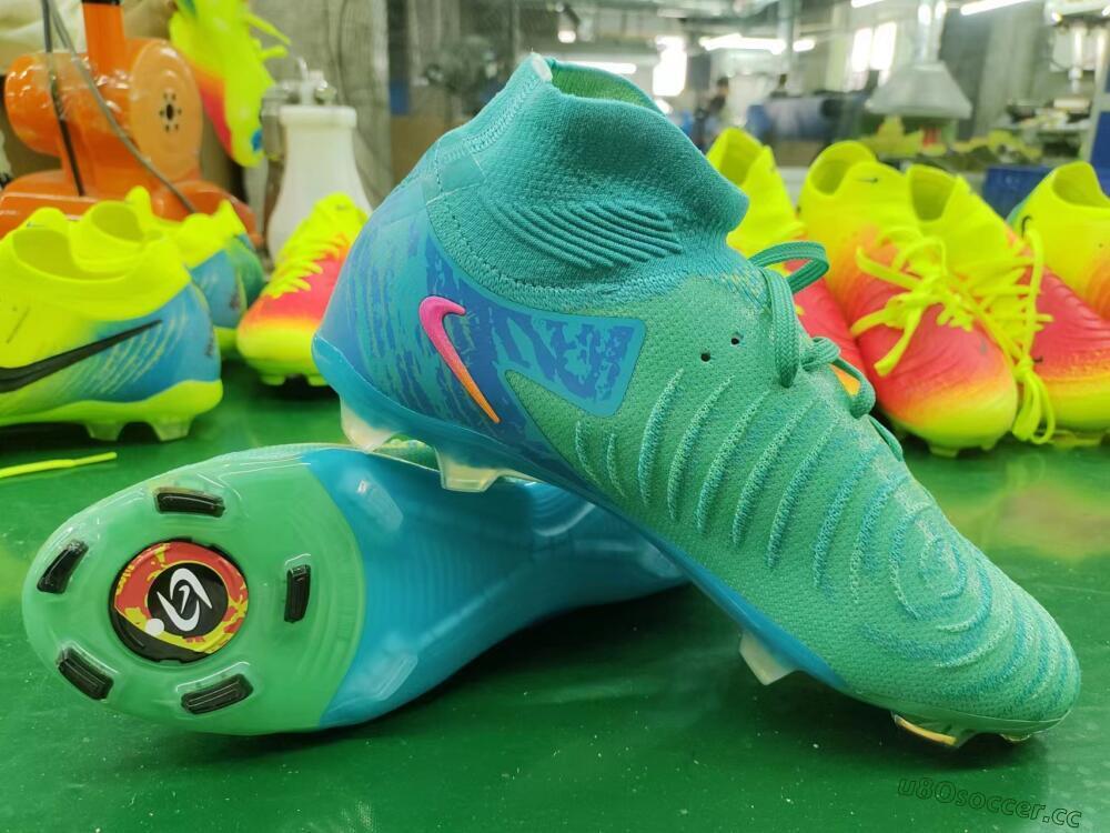 Unisex Nike Phantom Luna 2 Elite Vortex LV8 FG Firm Ground High-Tops Football Boots - Green/Orange/Black