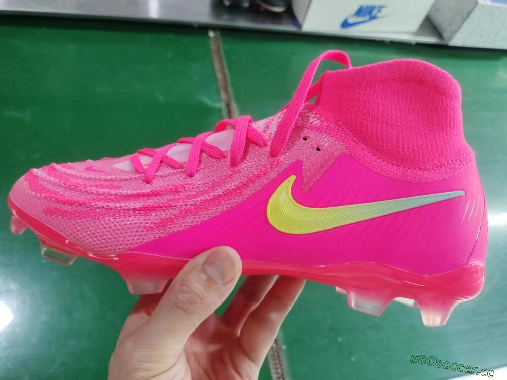 Unisex Nike Phantom Luna Elite NU FG Firm Ground High-Tops Football Boots - Pink/Yellow/Jade