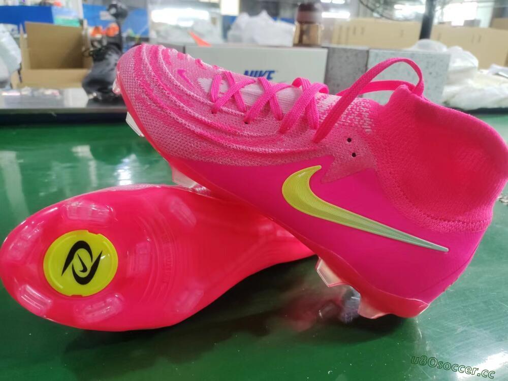 Unisex Nike Phantom Luna Elite NU FG Firm Ground High-Tops Football Boots - Pink/Yellow/Jade