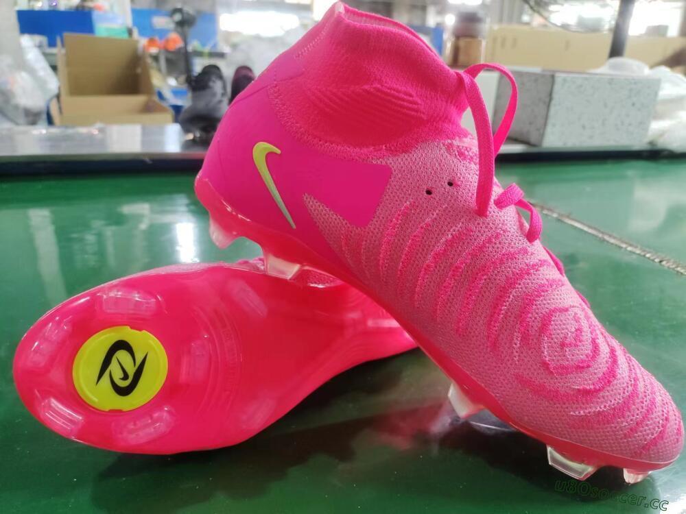 Unisex Nike Phantom Luna Elite NU FG Firm Ground High-Tops Football Boots - Pink/Yellow/Jade