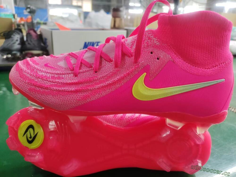 Unisex Nike Phantom Luna Elite NU FG Firm Ground High-Tops Football Boots - Pink/Yellow/Jade