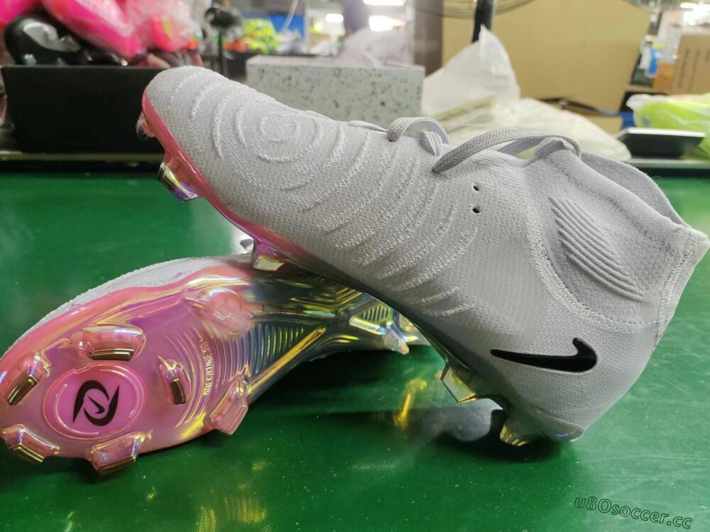 Unisex Nike Phantom Luna Elite NU FG Firm Ground High-Tops Football Boots - Grey/Black/Blue
