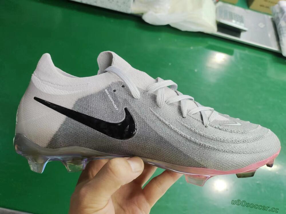 Unisex Nike Phantom Luna Elite NU FG Firm Ground Low-Tops Football Boots - Grey/Black/Blue
