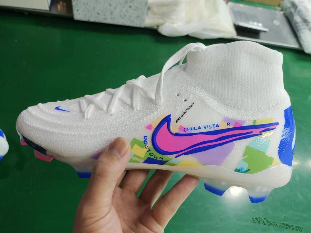 Men's Nike Phantom Luna Elite NU FG Firm Ground High-Tops Football Boots - Beige/Blue/Yellow/Pink