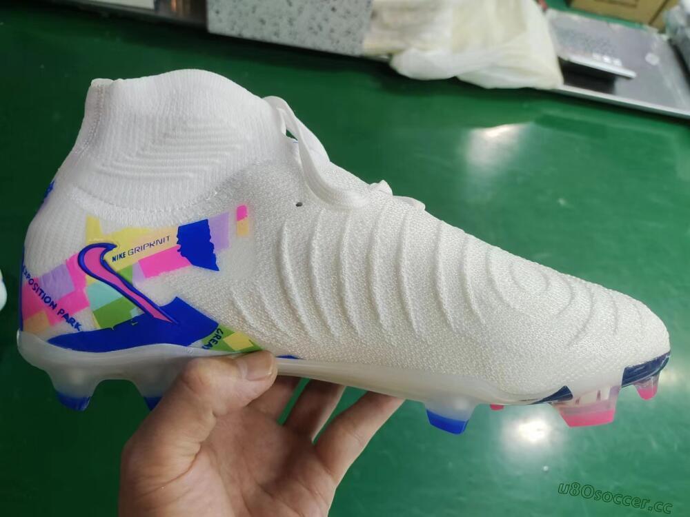 Men's Nike Phantom Luna Elite NU FG Firm Ground High-Tops Football Boots - Beige/Blue/Yellow/Pink