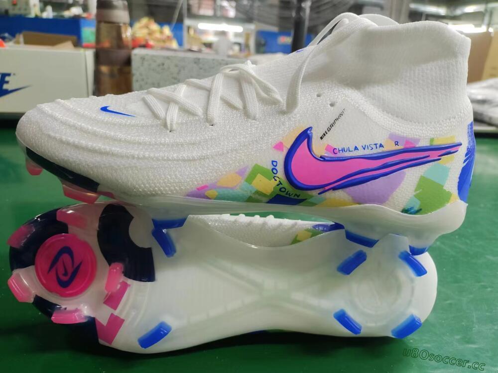 Men's Nike Phantom Luna Elite NU FG Firm Ground High-Tops Football Boots - Beige/Blue/Yellow/Pink
