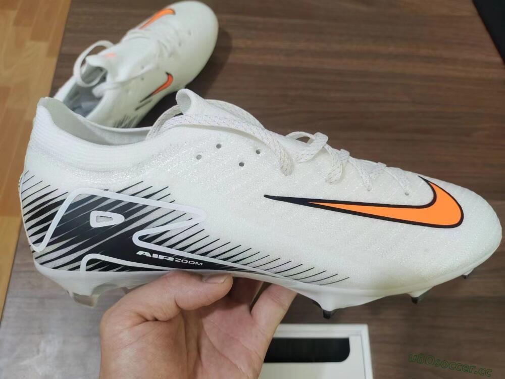 Men's Nike Air Zoom Mercurial Vapor 16 Elite FG Firm Ground Low-Tops Football Boots - White/Orange/Black