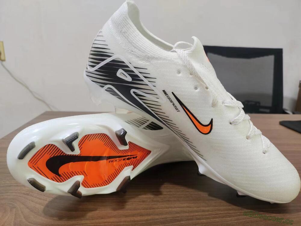 Men's Nike Air Zoom Mercurial Vapor 16 Elite FG Firm Ground Low-Tops Football Boots - White/Orange/Black