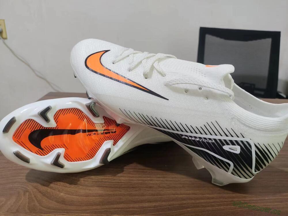 Men's Nike Air Zoom Mercurial Vapor 16 Elite FG Firm Ground Low-Tops Football Boots - White/Orange/Black