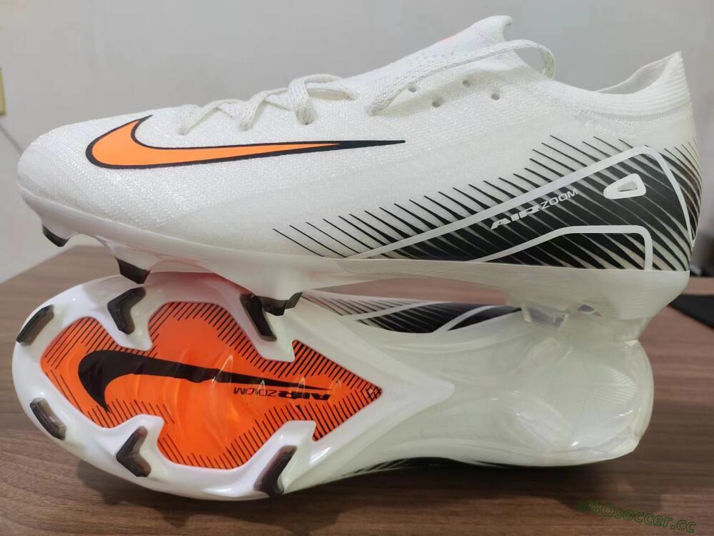 Men's Nike Air Zoom Mercurial Vapor 16 Elite FG Firm Ground Low-Tops Football Boots - White/Orange/Black