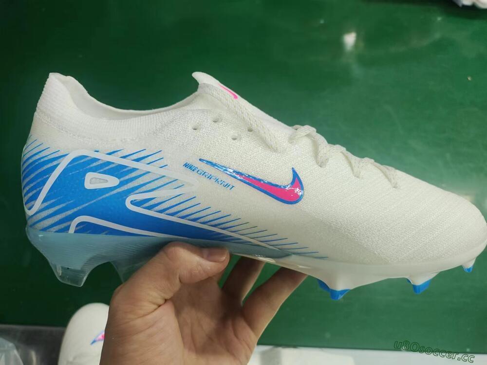 Men's Nike Air Zoom Mercurial Vapor 16 Elite FG Firm Ground Low-Tops Football Boots - White/Pink/Blue