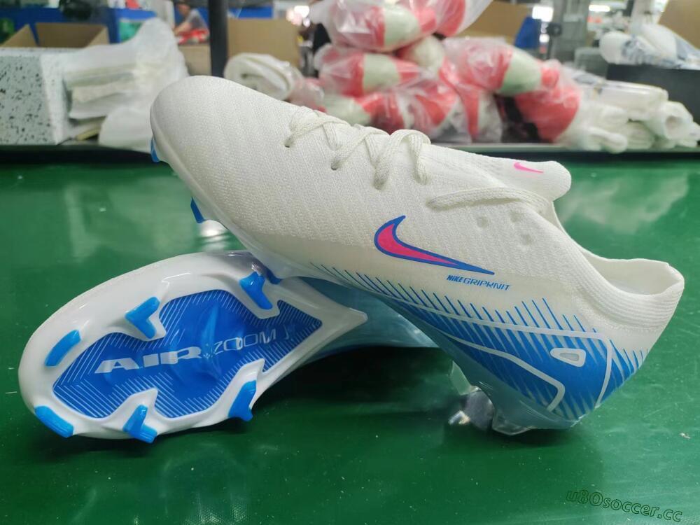 Men's Nike Air Zoom Mercurial Vapor 16 Elite FG Firm Ground Low-Tops Football Boots - White/Pink/Blue