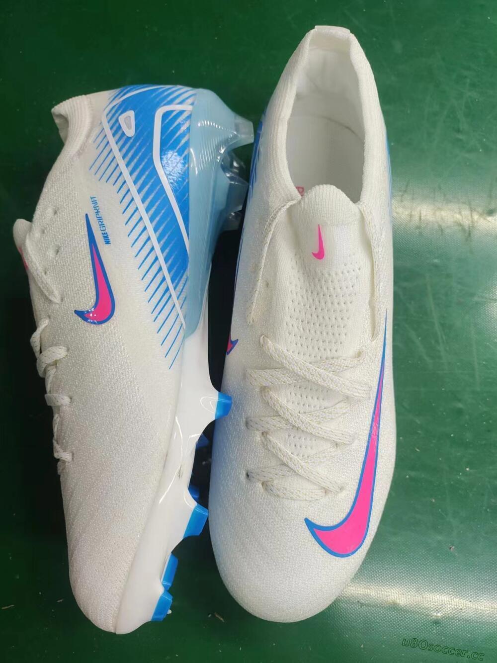 Men's Nike Air Zoom Mercurial Vapor 16 Elite FG Firm Ground Low-Tops Football Boots - White/Pink/Blue