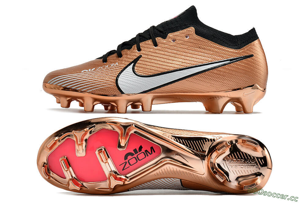 Unisex Nike Air Zoom Mercurial Vapor 15 Elite FG Firm Ground Low-Tops Football Boots - Gold/White/Black 1