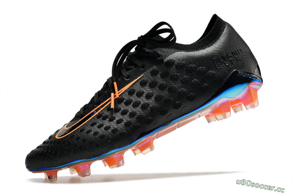 Men's Nike Phantom Ultra Venom FG Firm Ground Low-Tops Football Boots - Black/Orange 5