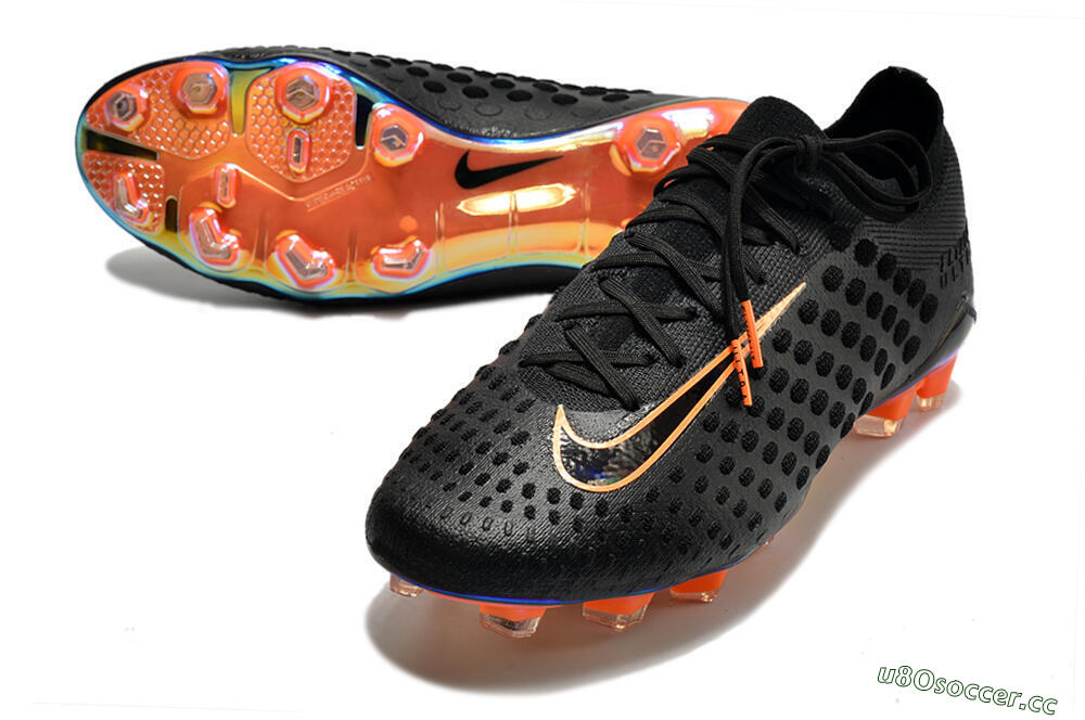 Men's Nike Phantom Ultra Venom FG Firm Ground Low-Tops Football Boots - Black/Orange 3