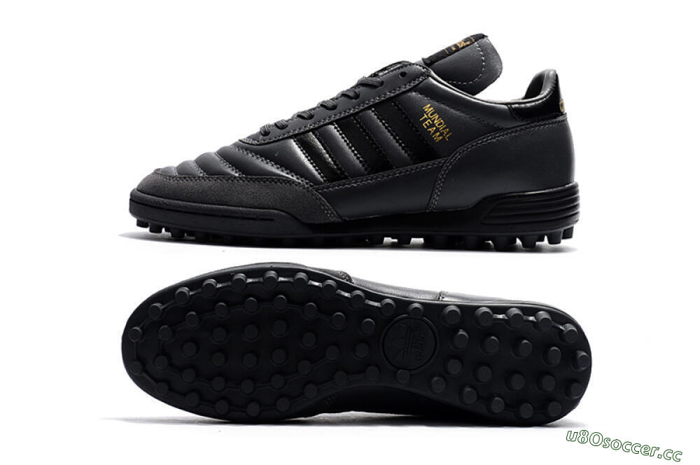 Men's Adidas Mundial Team TF Artificial Turf Low-Tops Football Shoes - Black 1