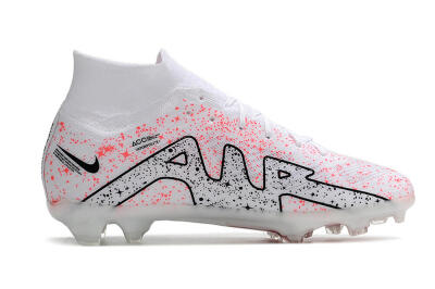 Men's Nike Air Zoom Mercurial Superfly 9 Elite FG Firm Ground High-Tops Football Boots - White/Pink/Black