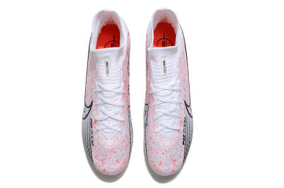 Men's Nike Air Zoom Mercurial Superfly 9 Elite FG Firm Ground High-Tops Football Boots - White/Pink/Black