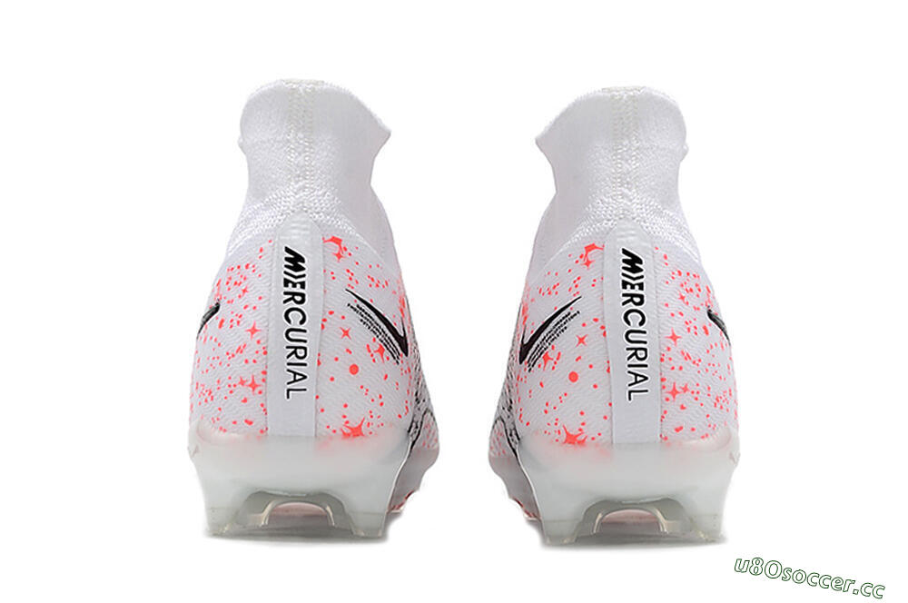 Men's Nike Air Zoom Mercurial Superfly 9 Elite FG Firm Ground High-Tops Football Boots - White/Pink/Black 6