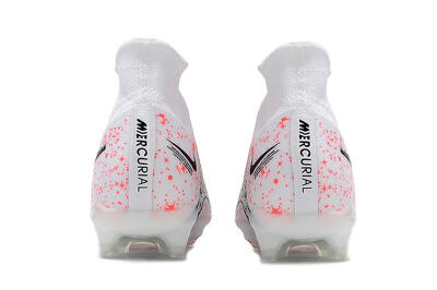 Men's Nike Air Zoom Mercurial Superfly 9 Elite FG Firm Ground High-Tops Football Boots - White/Pink/Black