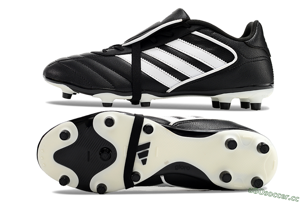 Men's Adidas Copa Gloro 2024 FG Firm Ground Low-Tops Football Boots - Black/White/Beige 1