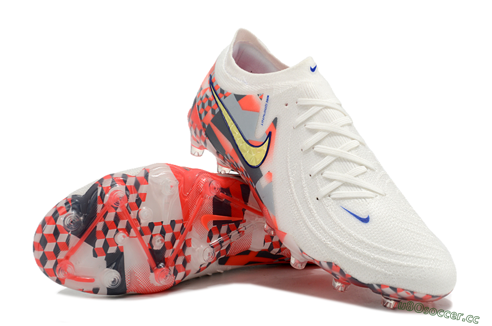 Men's Nike Phantom Luna Elite AG Artificial Grass Low-Tops Football Boots - White/Red/Yellow 3