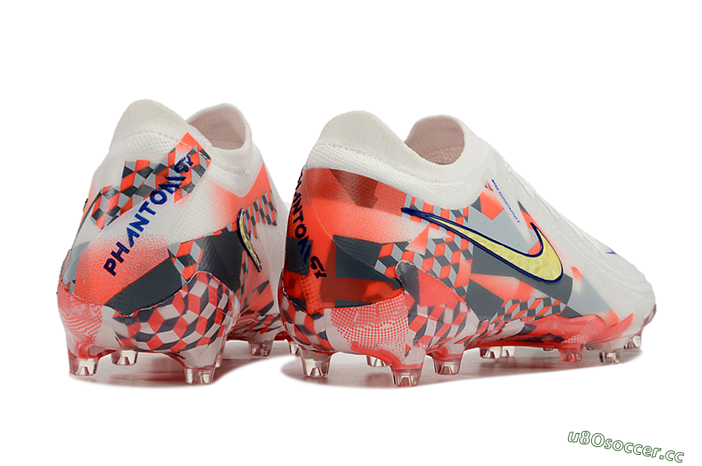 Men's Nike Phantom Luna Elite AG Artificial Grass Low-Tops Football Boots - White/Red/Yellow 6