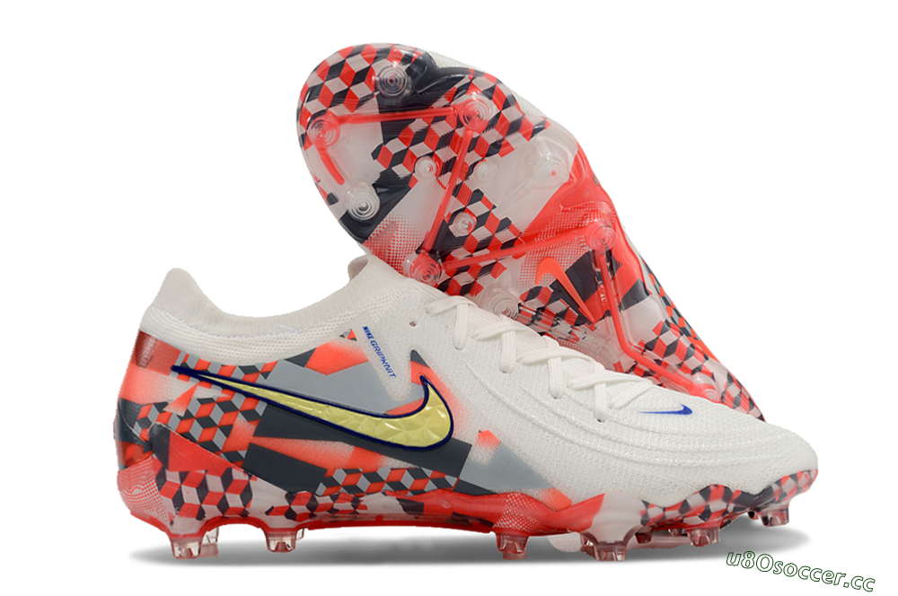 Men's Nike Phantom Luna Elite AG Artificial Grass Low-Tops Football Boots - White/Red/Yellow 2