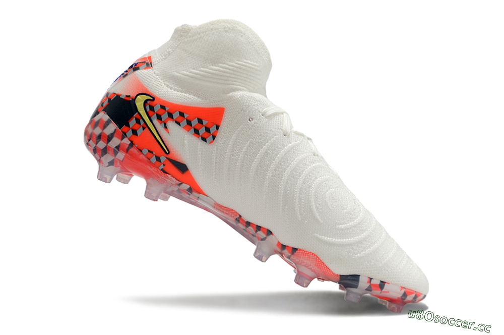 Men's Nike Phantom Luna Elite AG Artificial Grass High-Tops Football Boots - White/Red/Yellow 4