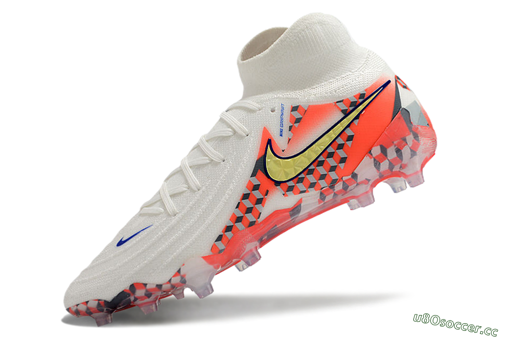 Men's Nike Phantom Luna Elite AG Artificial Grass High-Tops Football Boots - White/Red/Yellow 5