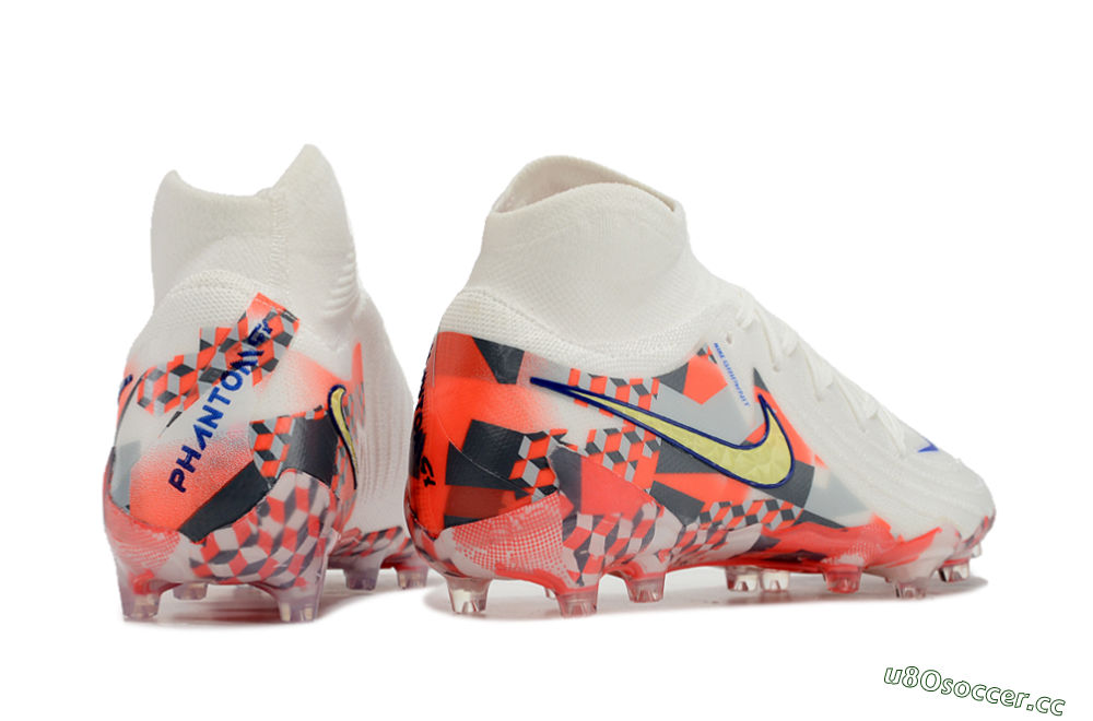 Men's Nike Phantom Luna Elite AG Artificial Grass High-Tops Football Boots - White/Red/Yellow 6