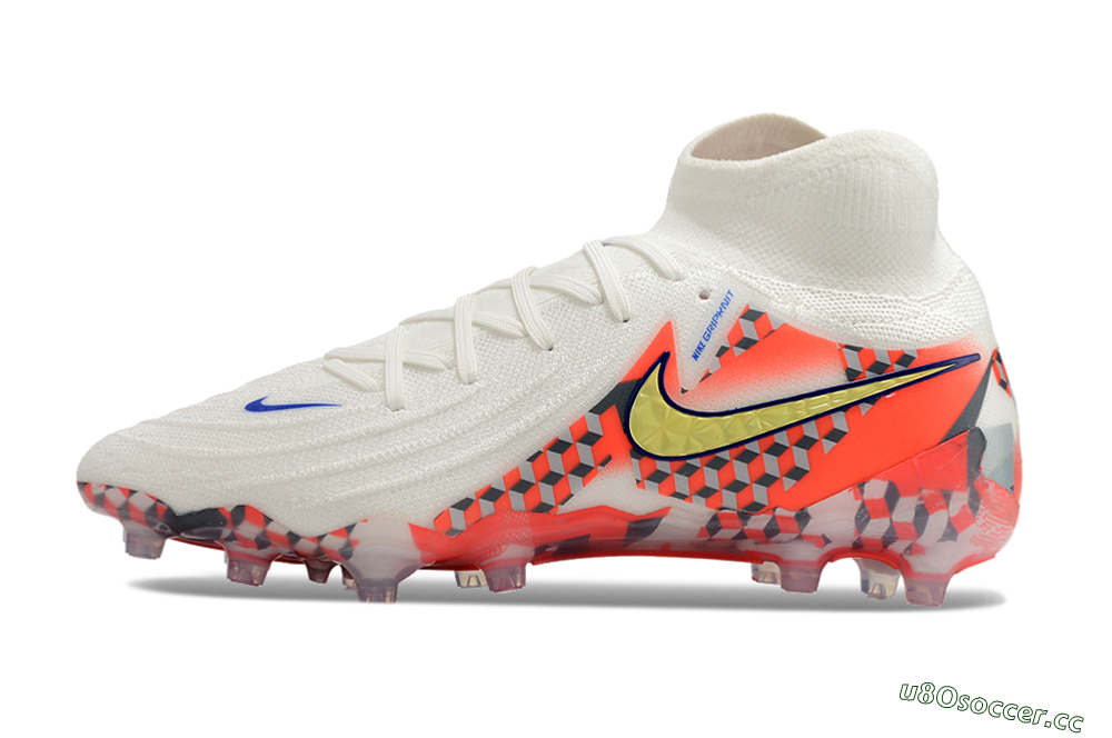 Men's Nike Phantom Luna Elite AG Artificial Grass High-Tops Football Boots - White/Red/Yellow 0