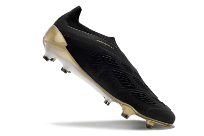 Men's Adidas Predator Accuracy+ FG Firm Ground Low-Tops Football Boots - Black/White/Gold