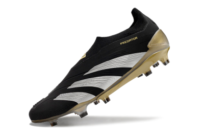 Men's Adidas Predator Accuracy+ FG Firm Ground Low-Tops Football Boots - Black/White/Gold
