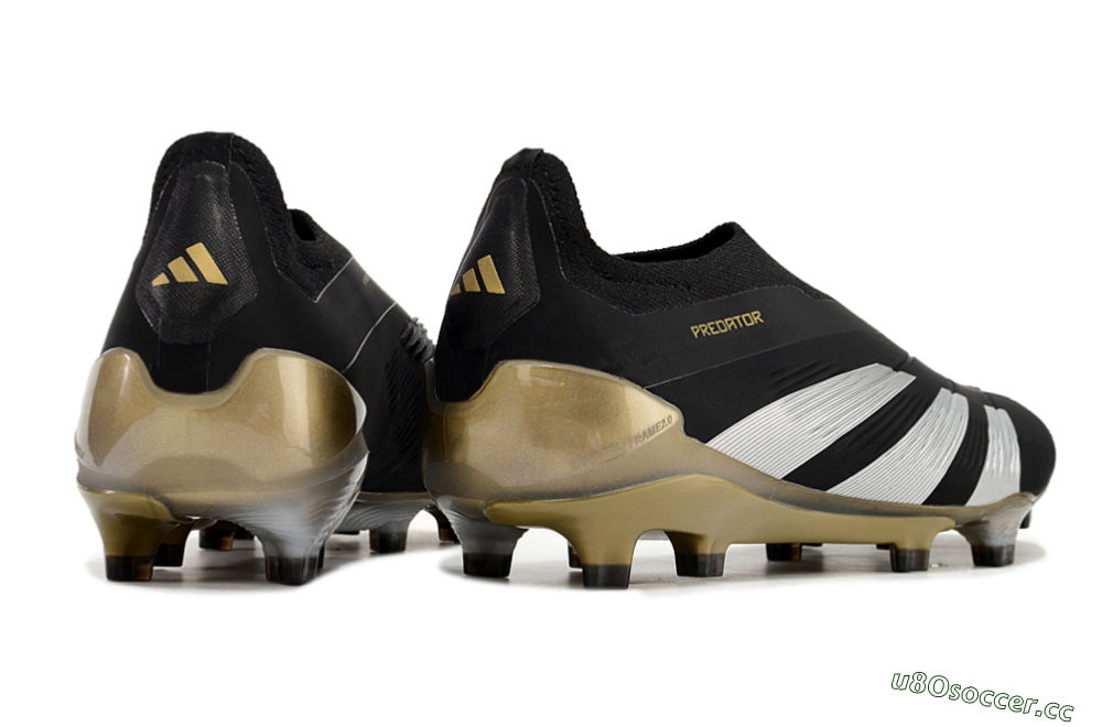 Men's Adidas Predator Accuracy+ FG Firm Ground Low-Tops Football Boots - Black/White/Gold 6